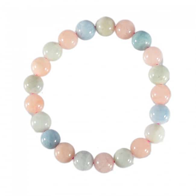 Bracelet en Morganite et Aigue-marine 8mm