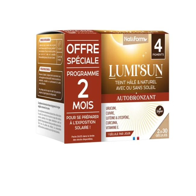 Lumi’Sun Autobronzant Duo 60 gélules – Nat et Form – Image 2