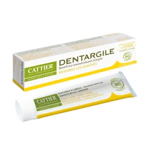 Dentargile citron dentifrice remineralisant – 75 ml – Cattier