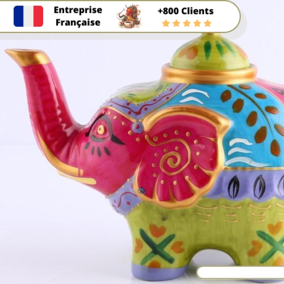 Théière en Porcelaine Éléphant Rose 800ml – Image 4