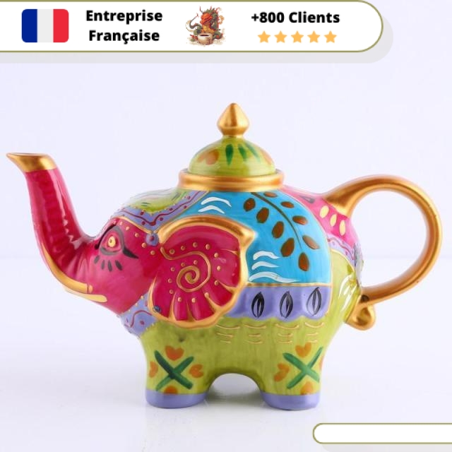 Théière en Porcelaine Éléphant Rose 800ml – Image 3