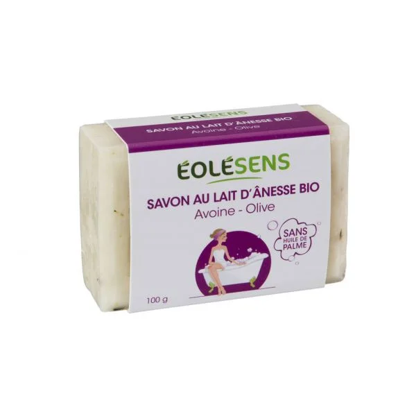 Savon au Lait d’Anesse Avoine Olive Bio 100 g – Eolésens