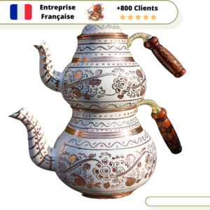 Théière en Cuivre pour Thé Turc 0.9/1.6L